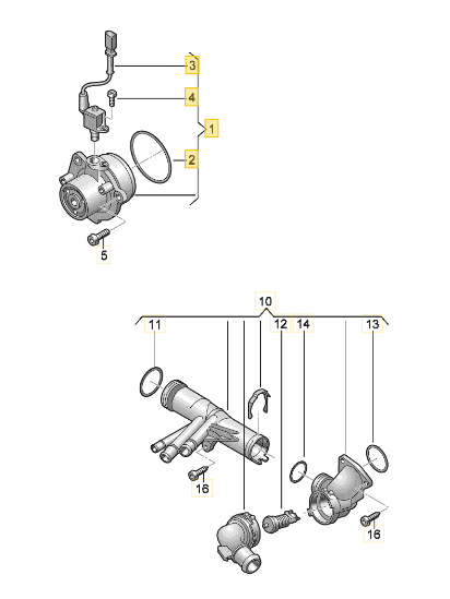 【純正品】 ウォーターポンプ 「シール付き」 T6（16～19年）
