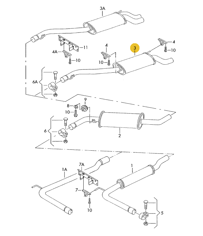 【純正品】 リアマフラー 「前期」 T4 VANAGON(ヴァナゴン)（91～96年）