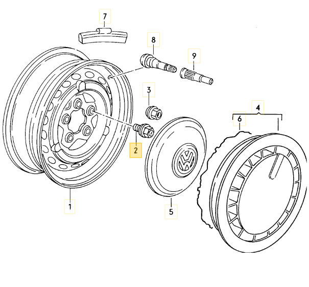 ラウンドホイールボルト T3 VANAGON(ヴァナゴン)(80~92年)