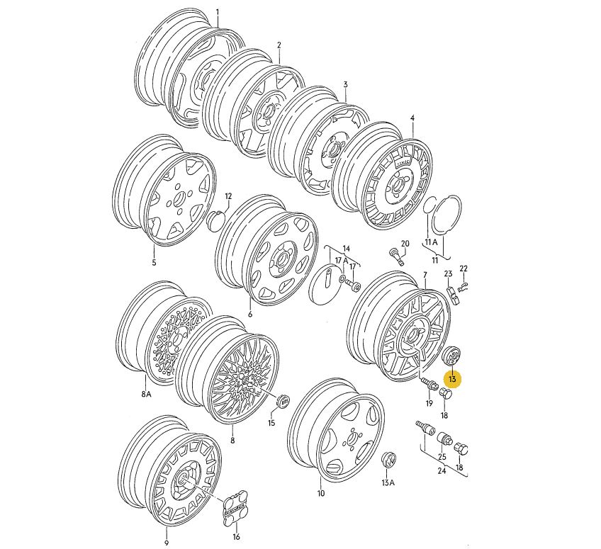 【取寄商品】 【VW Classic】 ホイールセンターキャップ GOLF2 （81～95年）