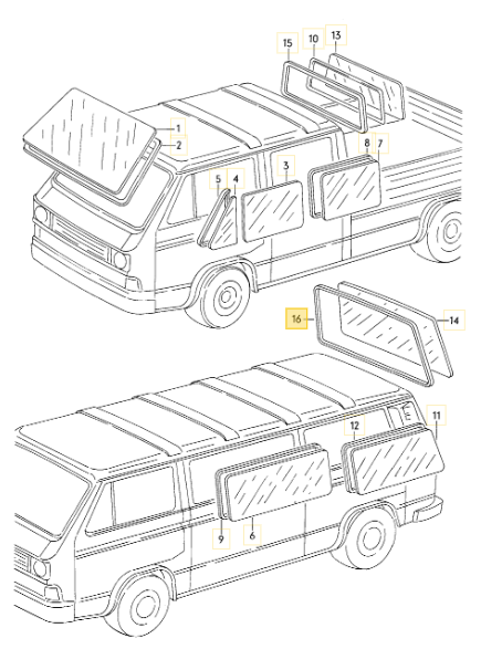 リアガラスシール T3 VANAGON(ヴァナゴン)