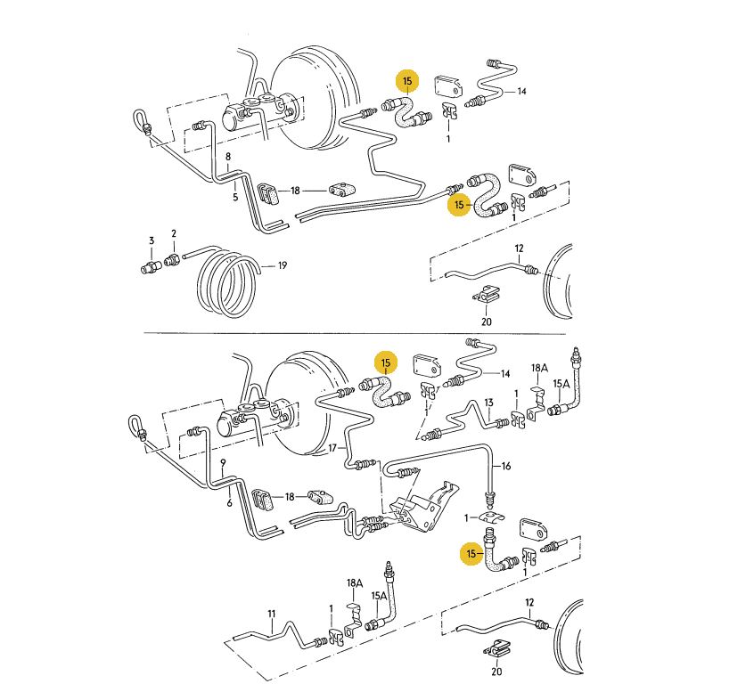 リアブレーキホース GOLF2 (一部GTI除く)T3 VANAGON等