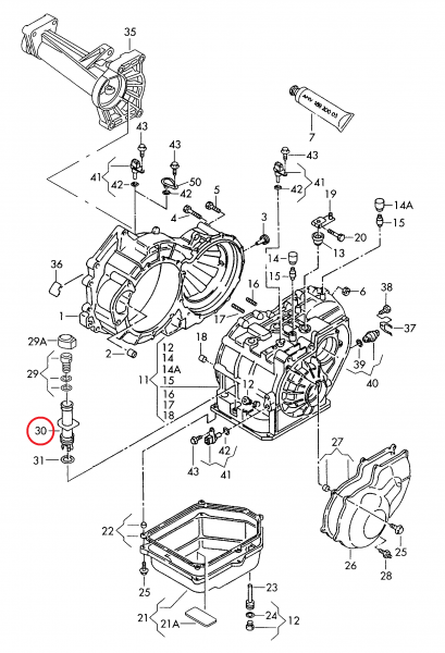 【純正品】 ATオイルフィラーパイプ T4 VANAGON(ヴァナゴン)（95～04年）