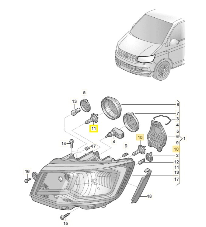 ハロゲンバルブ H7 12V55W T5/T6/T6.1等 | VWパーツ/VWアクセサリー,T5