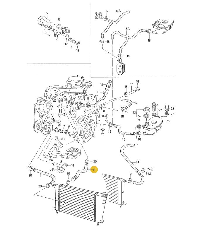 ラジエターアッパーホース Golf カブリオ