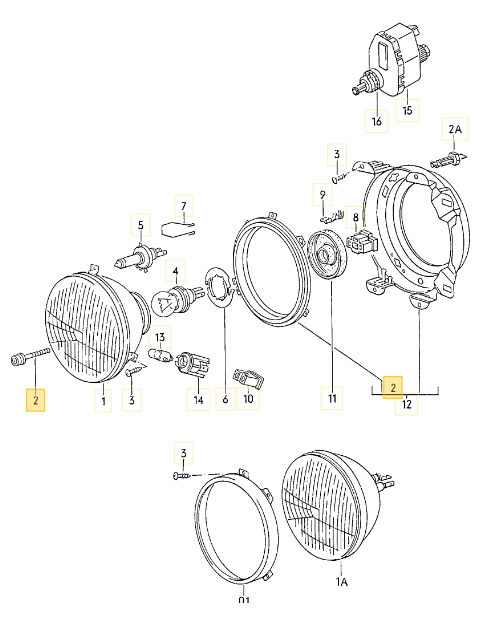 ヘッドライト光軸調整スクリュー T3 VANAGON(ヴァナゴン)