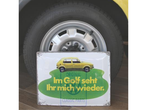 【VW Classic】 VW Parts Center Golf MK1メタルサインボード（中）