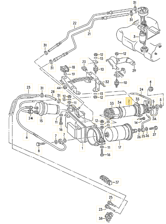 BOSCH フューエルポンプ GOLF Mk2 KR/PL