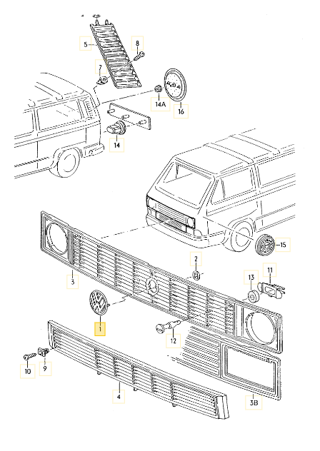 【純正品】 フロントVWエンブレム 「ブラック」 T3 VANAGON(ヴァナゴン)