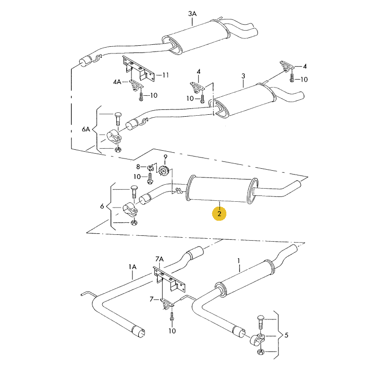 BOSAL センターマフラー 「AAC/ACU」 T4 VANAGON(ヴァナゴン)（96年20000台～04年）