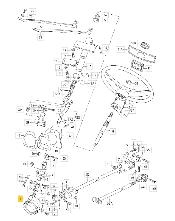 【純正品】ステアリングギアボックスブッシュ　T3 VANAGON(ヴァナゴン)（80～92年）