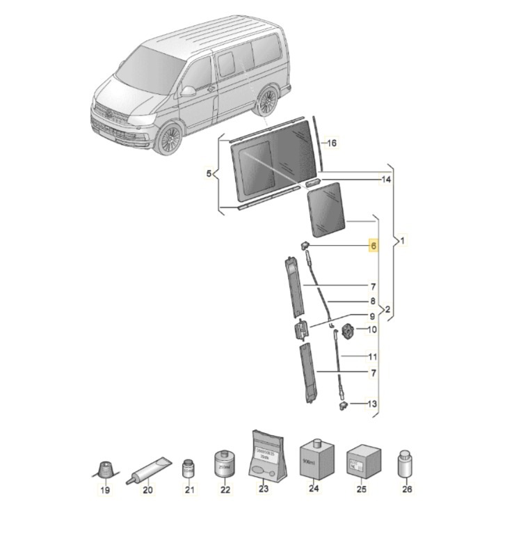 【純正品】 スライディングウインドウホルダー 圧縮スプリング 「上側」 T5/T6/T6.1（03年～）