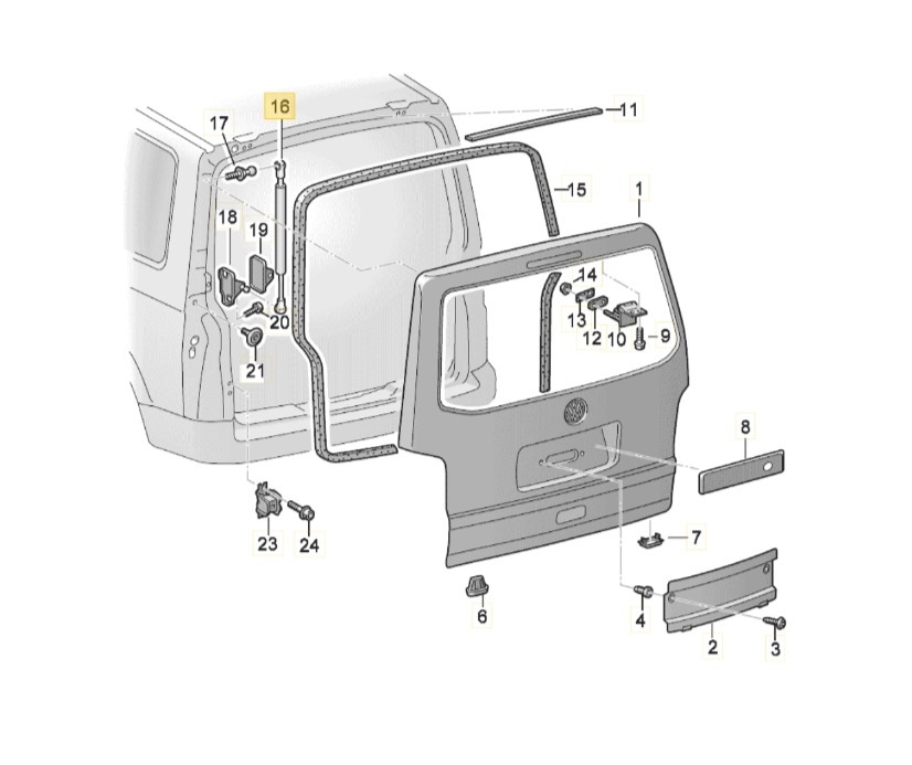 【純正品】 リアゲートショック（ダンパー）T6/T6.1 （16年～）