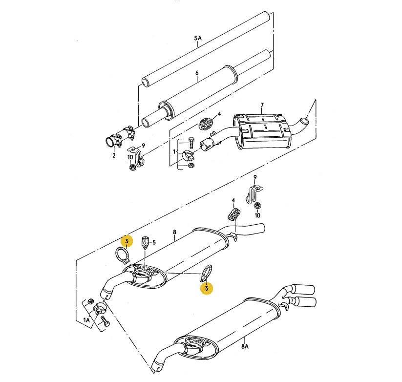 HJS マフラーハンガー Golf（84～92年）