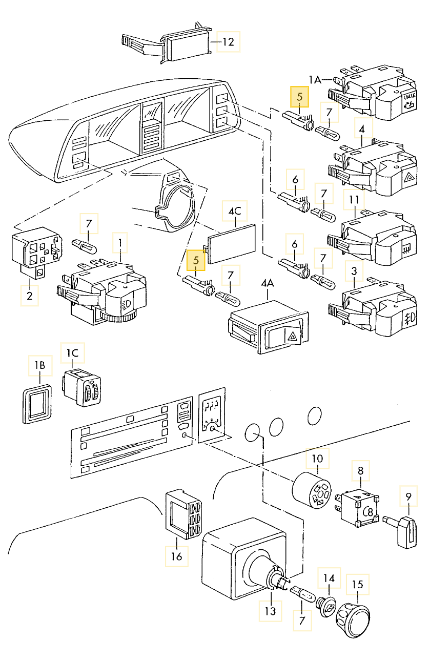 バルブホルダー 「フォグライトスイッチ等」 T3 VANAGON(ヴァナゴン)