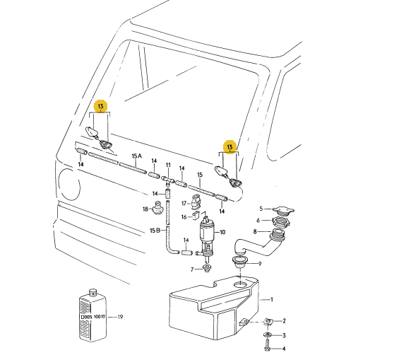 TOPRAN ウォッシャーノズル T3 VANAGON(ヴァナゴン)