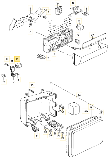 【純正品】 エアコンコンプレッサーマグネットクラッチ用リレー 「206番」 T3 VANAGON(ヴァナゴン)