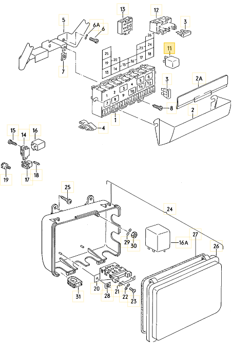 【純正品】 フューエル/コンタクトクロスリレー T3 VANAGON(ヴァナゴン)（85～92年）