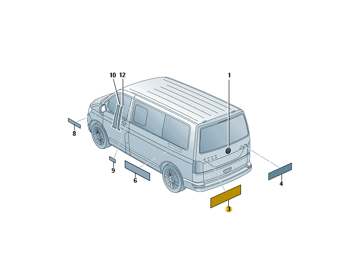 【純正品】 CALIFORNIA エンブレム 「ブライトクローム」 T5/T6/T6.1（12年～）