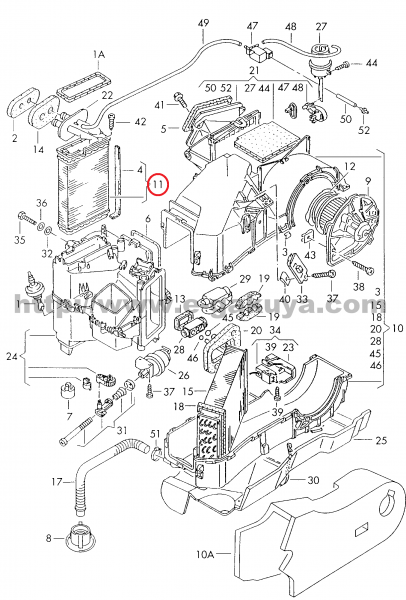 ヒーターコア 右ハンドル用 T4 VANAGON(ヴァナゴン)（91～04年） | VW