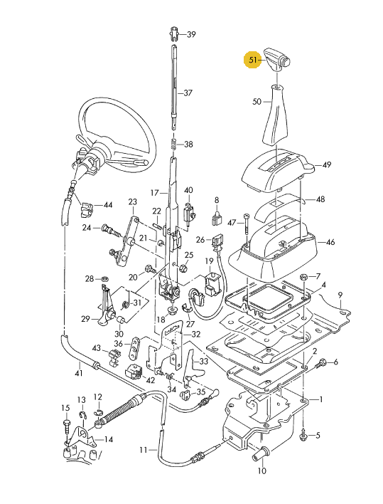 【純正品】 ATシフトノブ 「左ハンドル車用」 後期 T4 VANAGON(ヴァナゴン)（97～04年）