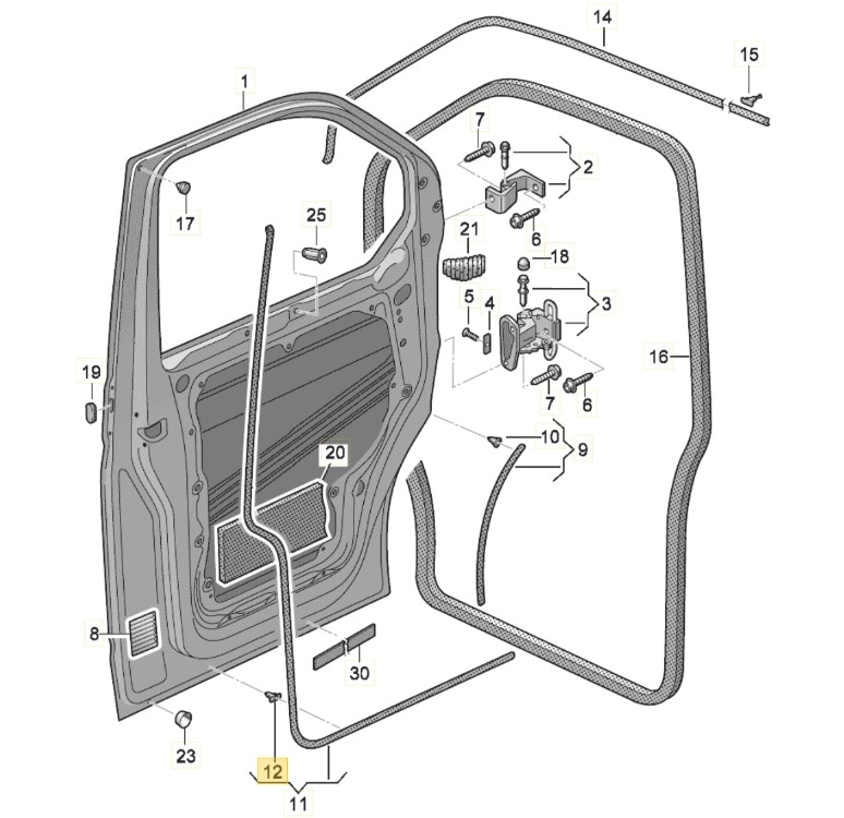 【純正品】 クリップ 「ウェザーストリップ」 T5/T6/T6.1(03年~)