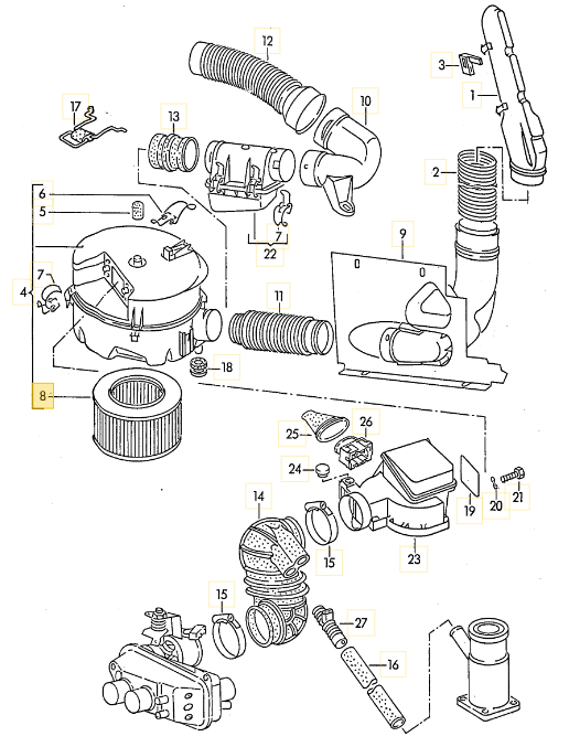 MANN エアフィルター 「MV型」 T3 VANAGON(ヴァナゴン) （86～92年）
