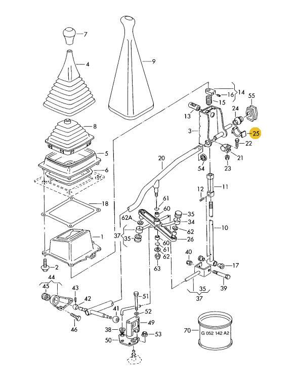 【純正品】 MTシフトリンケージベアリングシェル T4 VANAGON(ヴァナゴン)（91～95年）