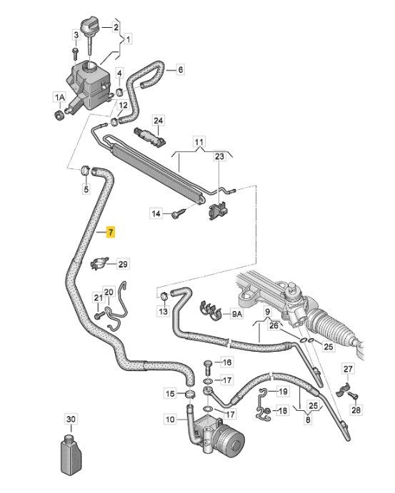 純正品】パワステホース（パワステポンプ→リザーバータンク）T5（05年