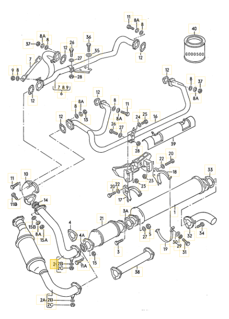 エキゾーストパイプ 「L型」 T3 VANAGON(ヴァナゴン)（86～92年）