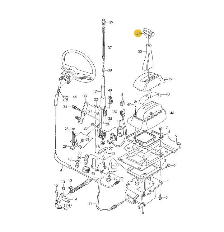 ATシフトノブ 「左ハンドル車用」 前期 T4 VANAGON(ヴァナゴン)（91～96年）
