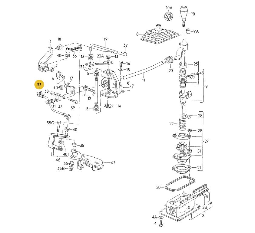 MEYLE シフトセレクターロッド Golf（84～92年）