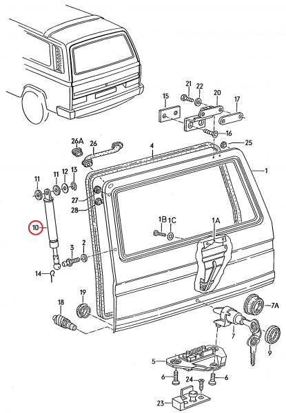 強化型リアゲートダンパー 「2本ペア」 T3 VANAGON(ヴァナゴン)