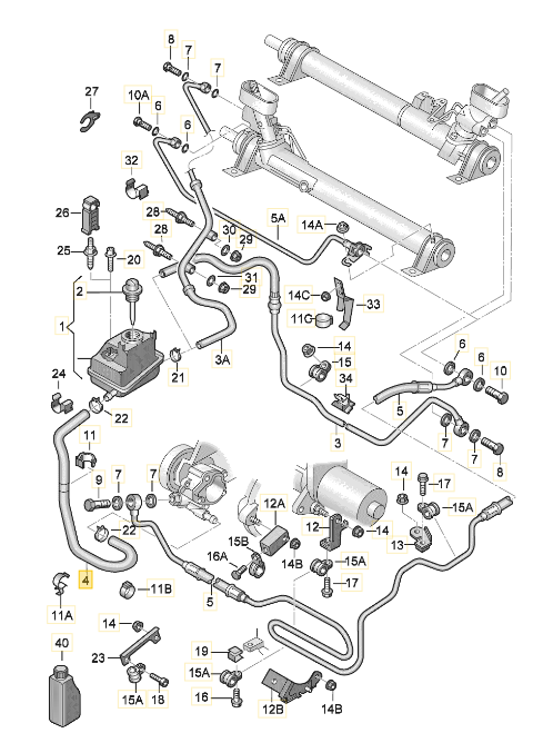 【取寄商品】【純正品】 パワーステアリングホース Golf4