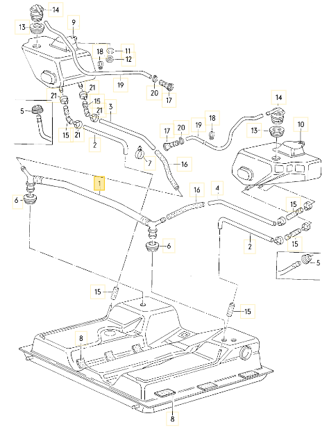 フューエルプレッシャーライン（アルミタイプ） T3 VANAGON(ヴァナゴン