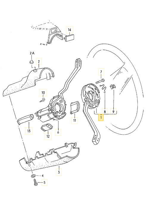 VEMO ディマースイッチ（ウィンカー）サテンブラック T3 VANAGON(ヴァナゴン)