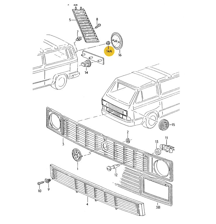 エンブレムグロメット T3/T4 VANAGON(ヴァナゴン)