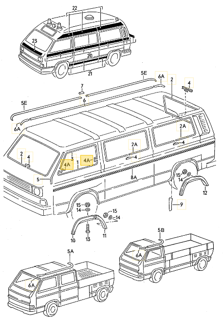 【純正品】 メッキモールスリーブ  「運転席/助手席」 T3 VANAGON(ヴァナゴン)（80～92年）