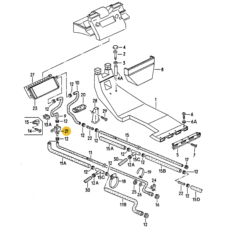 フロントヒーターバルブ T3 VANAGON(ヴァナゴン)/Golf cabriolet（ゴルフ1カブリオレ）等