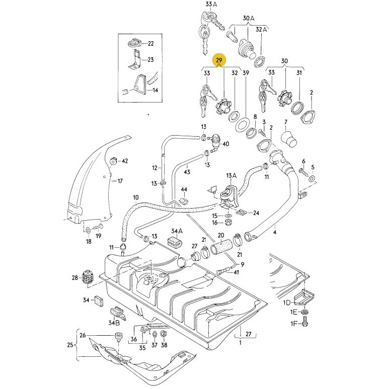 フューエルタンクキャップ Golf（75～93年）