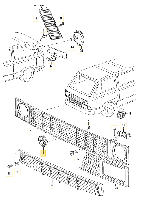 【純正品】 フロントエンブレム T3 VANAGON(ヴァナゴン)（80～92年）
