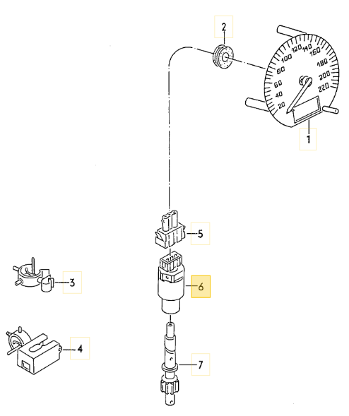 【取寄商品】 【純正品】 スピードメーターセンサー 「シンクロ用」 T4 VANAGON(ヴァナゴン)（91～96年）