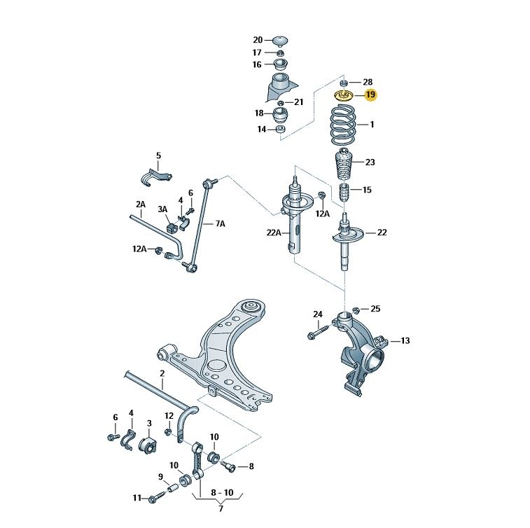 【訳あり】【純正品】 フロントショックスプリングディスク Golf（02～06年）