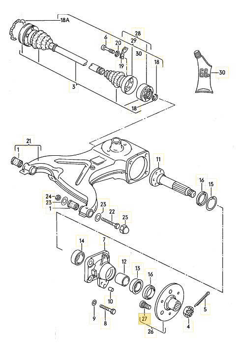 リアホイールスタッドボルト T3 VANAGON(ヴァナゴン)（80～92年）