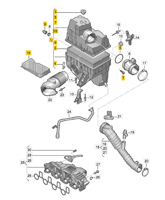 【純正品】エアフィルターボックス T5/T6/T6.1(2012～2024年)