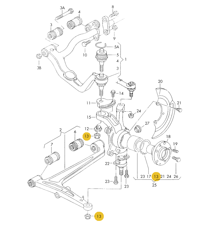 【取寄商品】 【純正品】 アッパーボールジョイント取付 6角ナット T4 VANAGON(ヴァナゴン)（91～04年） VWパーツ/VW