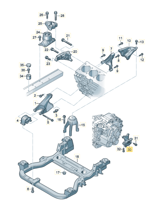 【純正品】 エンジンマウント 「左側」 T5/T6/T6.1（04年～）