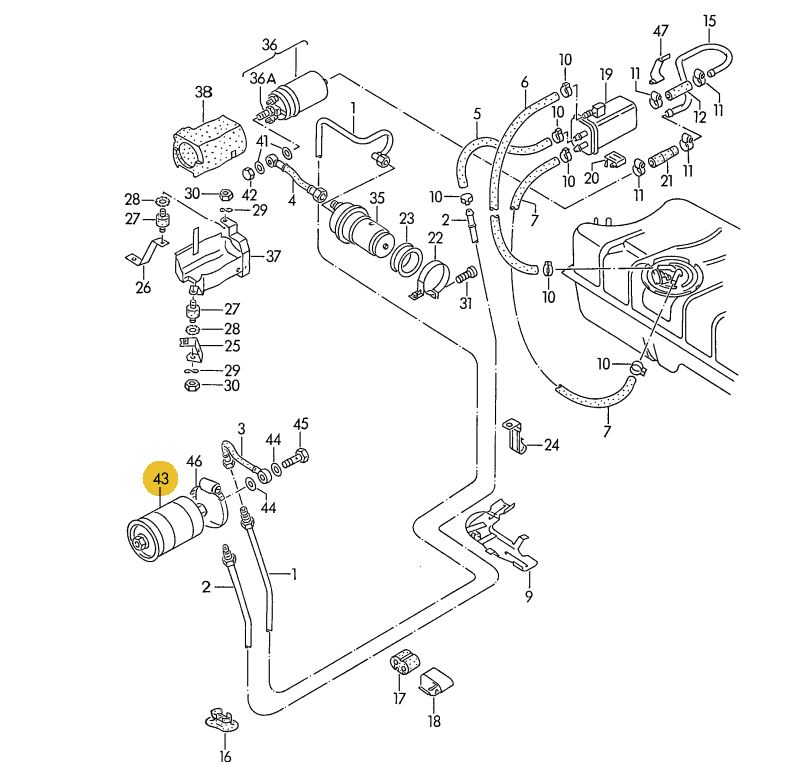 VEMO フューエルフィルター Golf（90～93年）