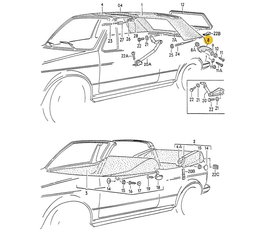 【純正品】 トリム（左／幌サイド）Golf Cabriolet（79～93年）