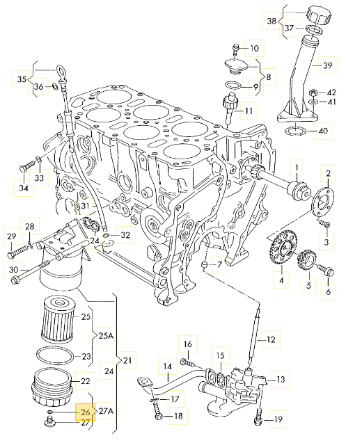 【純正品】 エンジンオイルフィルター オーリング 「VR6」 T4 VANAGON(ヴァナゴン)（96～03年）